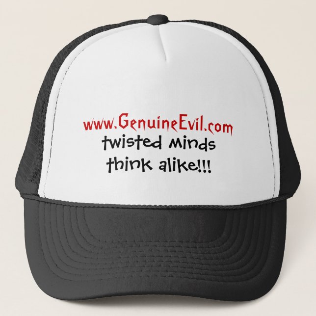 Casquette www.GenuineEvil.com, des esprits tordus pensent de (Devant)