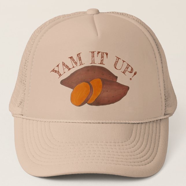 Casquette Yam It Up Funny Orange Sweet Potato Cuisine de nou (Devant)