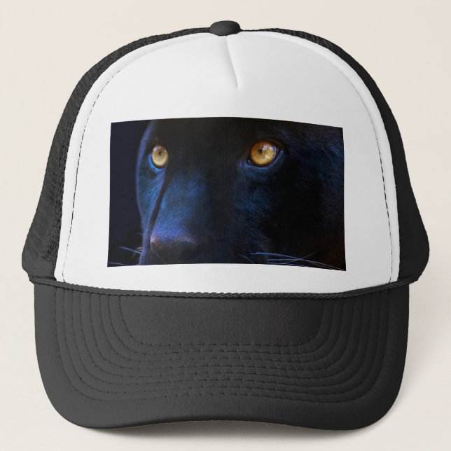 Casquette yeux de panthère noire (Devant)