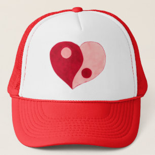 Casquette Yin Yang Heart (Rouge/Rose)
