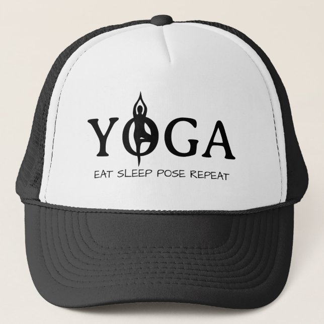 Casquette YOGA Manger dormir pose de répéter drôle camionneu (Devant)