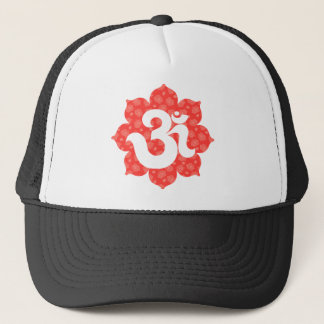 Casquette Yoga OM dans l'orange rouge de Lotus