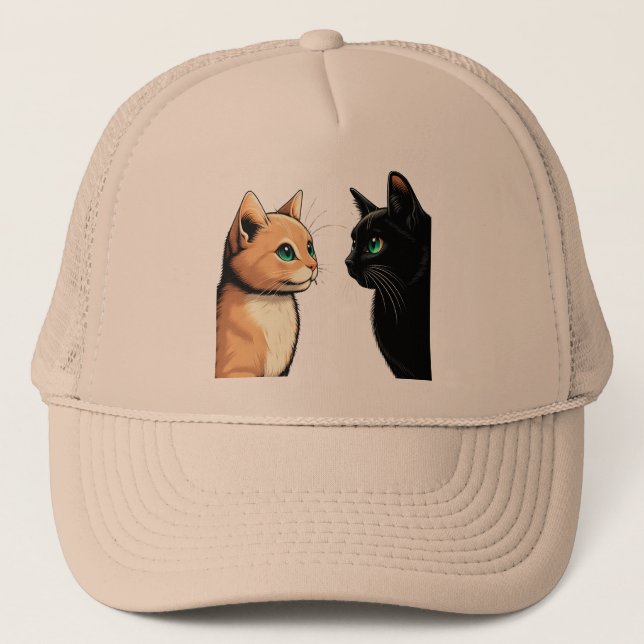 Casquette Zonage de chat noir - Drôle Kitten meme (Devant)