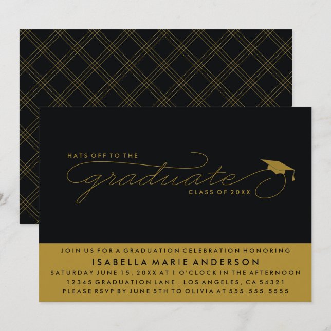CASQUETTES DE L'ENTRÉE AU DIPLÔME | INVITATION À L (Devant / Derrière)