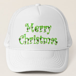 Casquettes ornés de Joyeux Noël de houx
