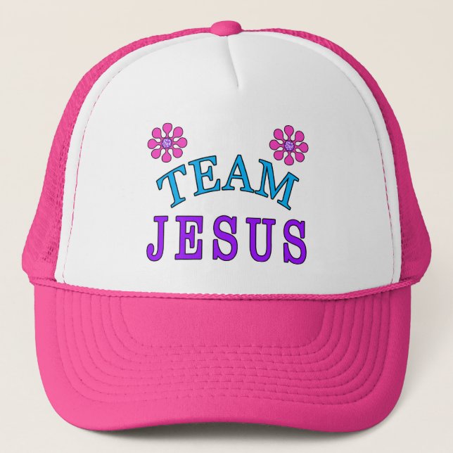 Casquettes plats chrétiens de Jésus Bill d'équipe (Devant)