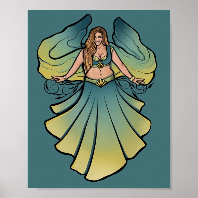 Cassandra Belly Dancer Goddess Veil Art Poster (Front)