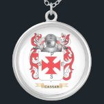 Cassar Coat of Arms (Family Crest) Silver Plated Necklace<br><div class="desc">Use the search tool at my store to find other Cassar merchandise. Cassar Coat of Arms (Family Crest) products avaiable on tshirts, sweatshirts, kids shirts, infant onsies, stickers, magnets, and much more Cassar clothing fully customizable to your specifcations. Great for family reunions or gifts for the relatives. If you like...</div>