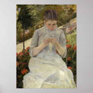 Cassatt - Girl In Garden Poster