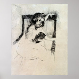 Cassatt - Kneeling In Armchair Poster