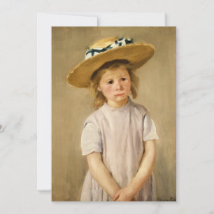 Cassatt's Child in Straw Hat - with a Sweet Smile Invitation