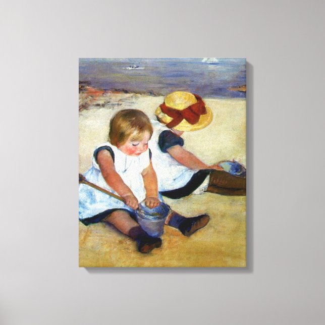 Cassatt's Children on the Beach Wrapped Canvas (Front)