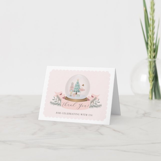 Casse-noisette rose carte de remerciements anniver (Devant)