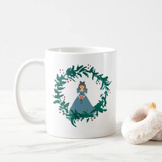 Casse-noisette Wreath Peinture de café de Noël Mug (Avec donut)