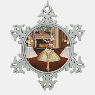 Casse-noix Ballerina Pewer Snowflake Ornement