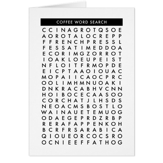 casse-tête de recherche de mots de café (Devant)