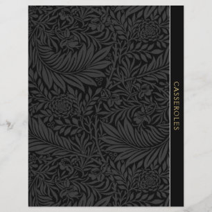 Casseroles Recipe Divider Vintage Black Floral