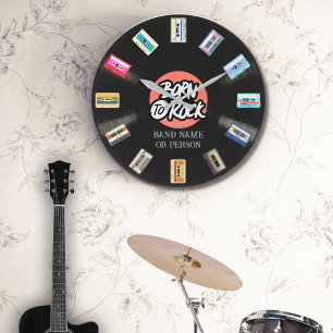 Cassette and Vinyl Record Large Clock