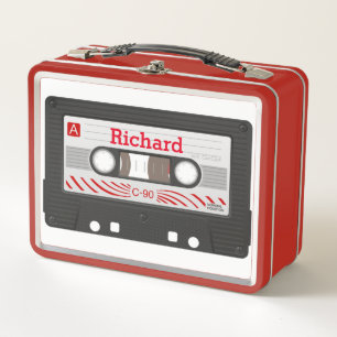 Cassette audio k7 les années 70 Lunchbox en méta