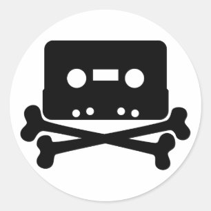 Cassette Jolly Roger Classic Round Sticker
