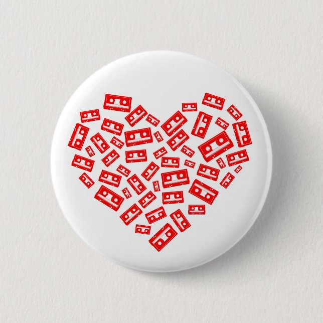 Cassette Love 2 Inch Round Button (Front)