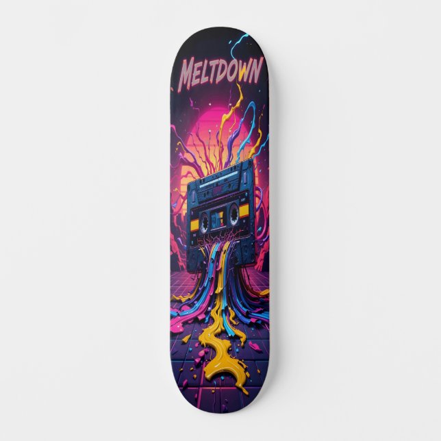 Cassette Meltdown - Retro Vibes Edition 3 Skateboard (Front)