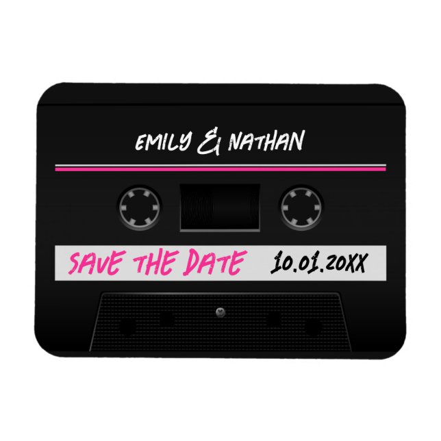 Cassette Mix Tape Retro Cool Save The Date Magnet (Horizontal)