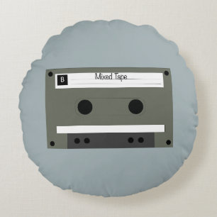 Cassette, Mixed Tape Round Pillow