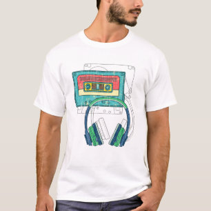 Cassette Music Headphones Retro 80S Music T-Shirt