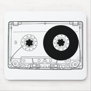 cassette retro graphic vintage t-shirt casette mouse pad
