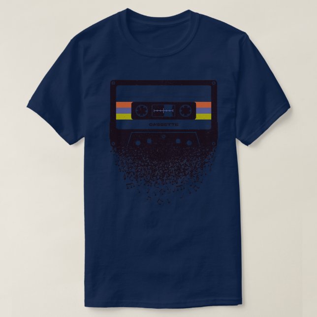 Cassette Swan Song Musical Notes by Tobe Fonseca T-Shirt (Design Front)