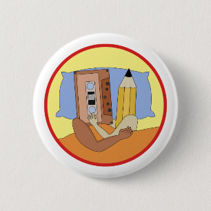 Cassette Tape and Pencil Rewind Love 2 Inch Round Button