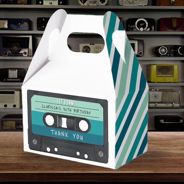 Cassette Tape Blue Retro Birthday Party Favor Box (Cassette Tape Retro Birthday Party Favor Boxes
)