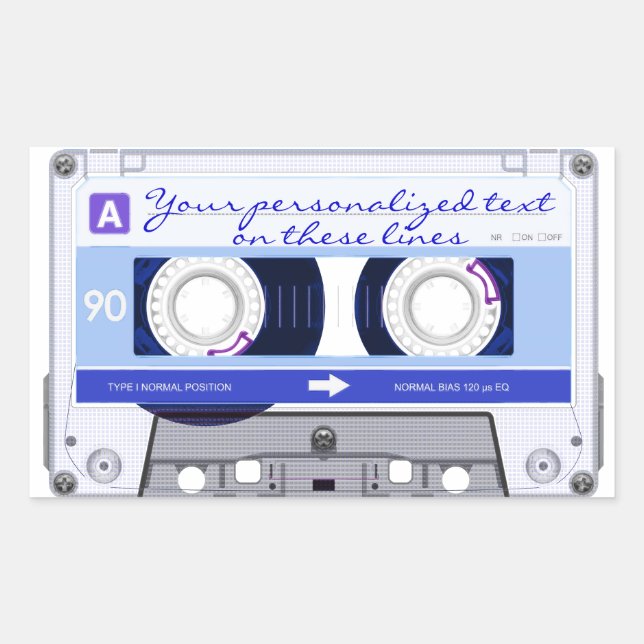 Cassette tape - blue - sticker (Front)