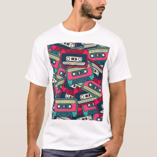 Cassette Tape: Colourful Irregular Pattern. T-Shirt