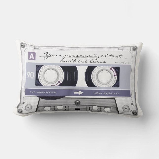 Cassette tape - grey - lumbar pillow (Front)