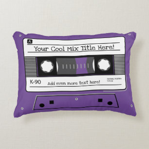 Cassette Tape, Mix Tape, Retro Gift, Personalized Accent Pillow