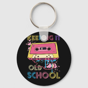 Cassette Tape Music Retro 80s Keeping old School Keychain