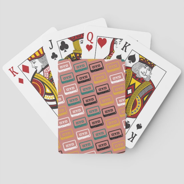 Cassette Tape Pattern Playing Cards (Back)