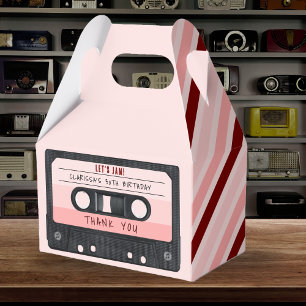 Cassette Tape Pink Retro Birthday Party Favor Box