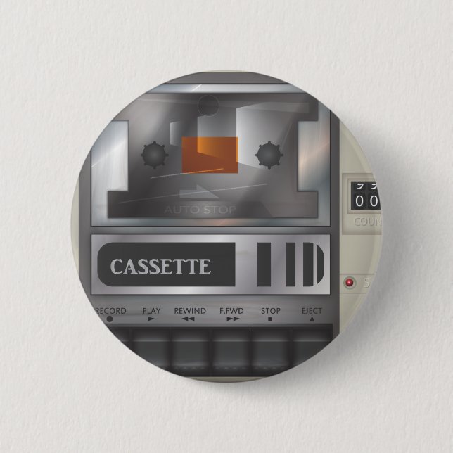 cassette tape player 2 inch round button (Front)