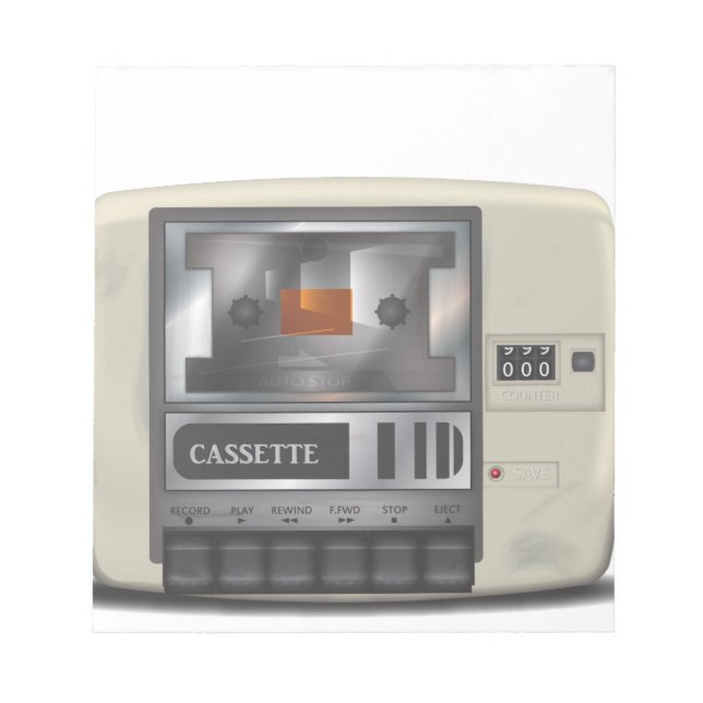cassette tape player notepad (Front)