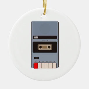 Cassette Tape Recorder Ceramic Ornament