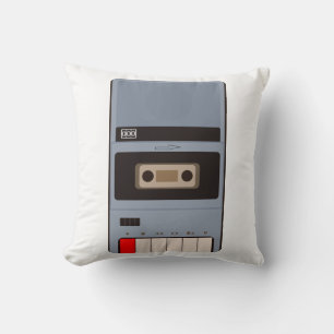 Cassette Tape Recorder Throw Pillow