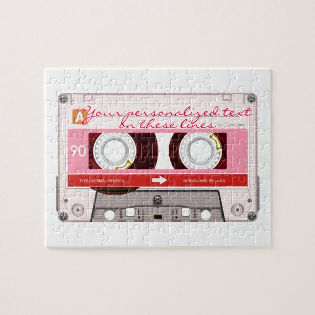 Cassette tape - red - jigsaw puzzle (Horizontal)