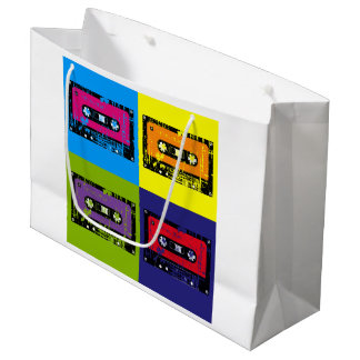 Cassette Tape Retro 90's Pop Art Large Gift Bag