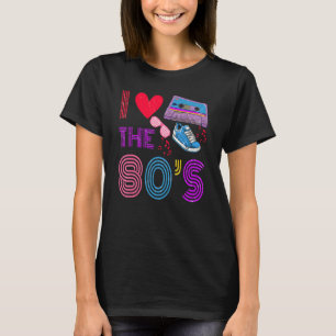 Cassette Tape Retro I Love The 80s Costume I Heart T-Shirt