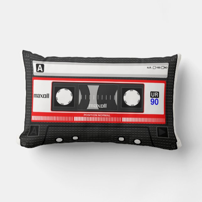 Cassette Tape Retro Lumbar Pillow (Front)