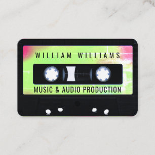 Cassette tape retro style labeled business card