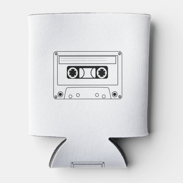 Cassette Tape Silhouette Can Cooler (Front)